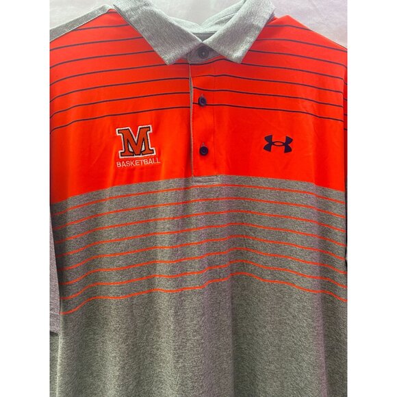 Under Armour Men's Grey & Orange Short Sleeve Size XL The Playoff Polo. - Picture 2 of 4
